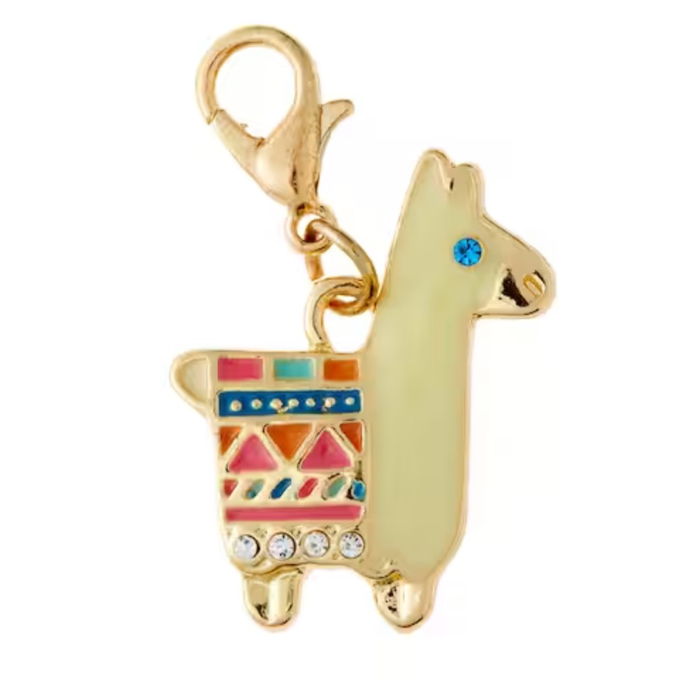 Multicolor Gold Clasp Llama Charm